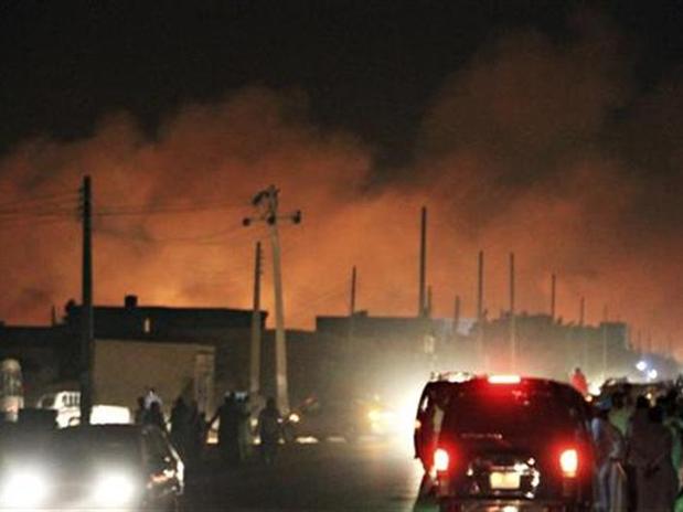 Incendio en fábrica de Sudán